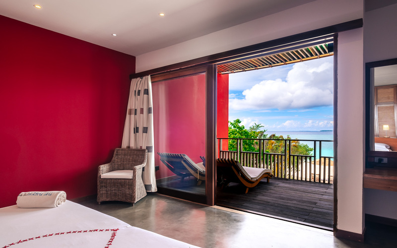 The Barefoot eco hotel Maldive agenzia viaggi camera balcone The Barefoot eco hotel Maldive agenzia viaggi camera balcone